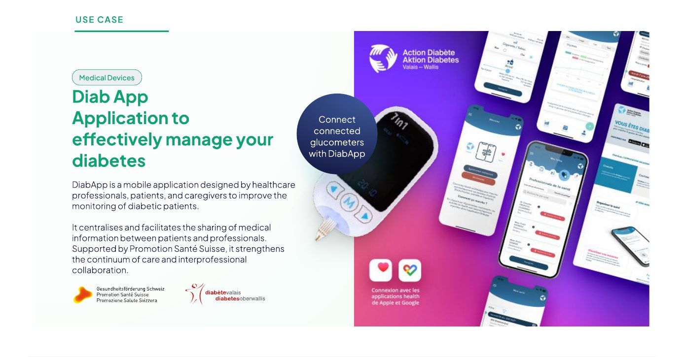 DiabApp: measures, follow-up and connected glucometers.